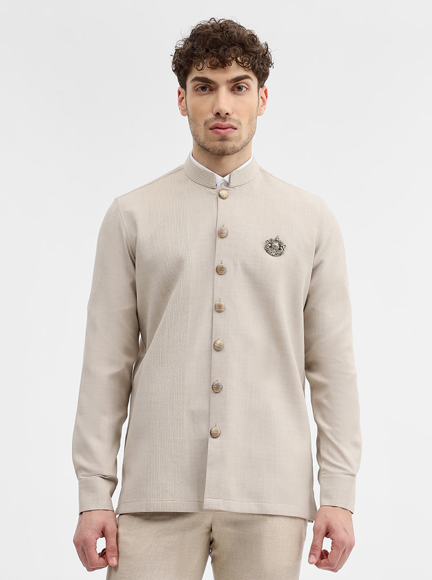 Natural Solid Slim Fit Party Wear Shirt | Wyre