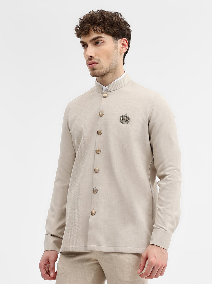 Natural Solid Slim Fit Party Wear Shirt | Wyre