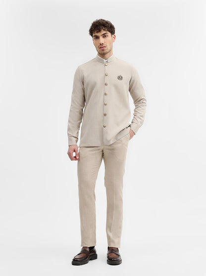 Natural Solid Slim Fit Party Wear Shirt | Wyre