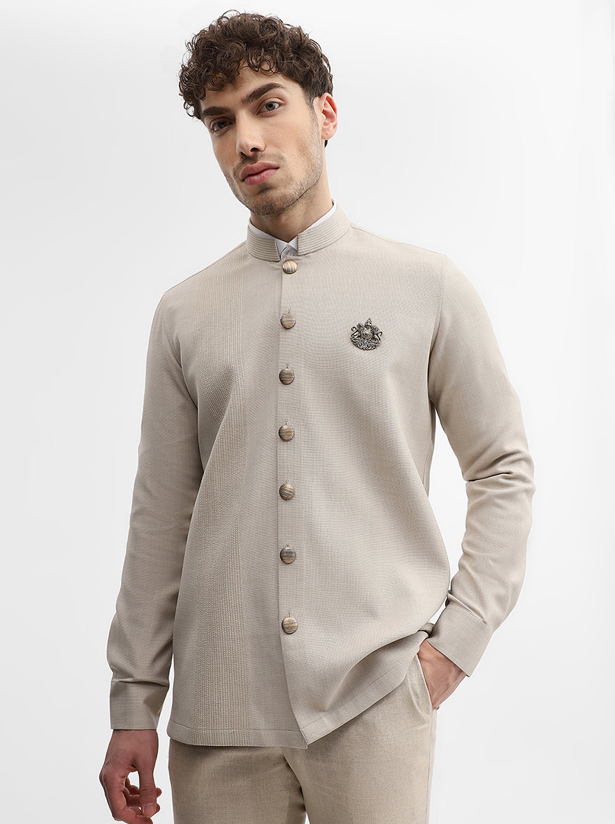 Natural Solid Slim Fit Party Wear Shirt | Wyre