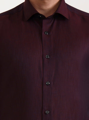 Maroon Solid Slim Fit Party Wear Shirt | Greenfibre