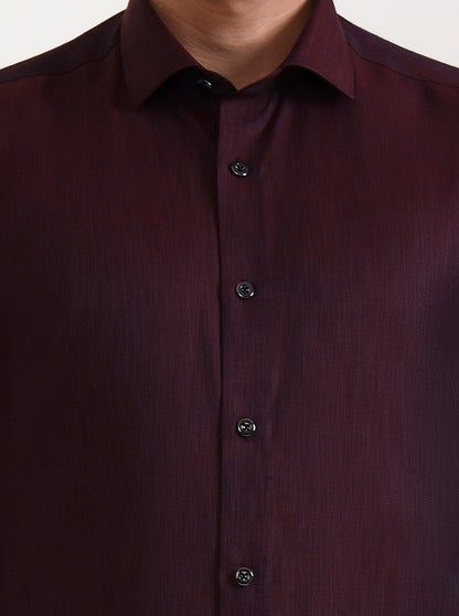 Maroon Solid Slim Fit Party Wear Shirt | Greenfibre