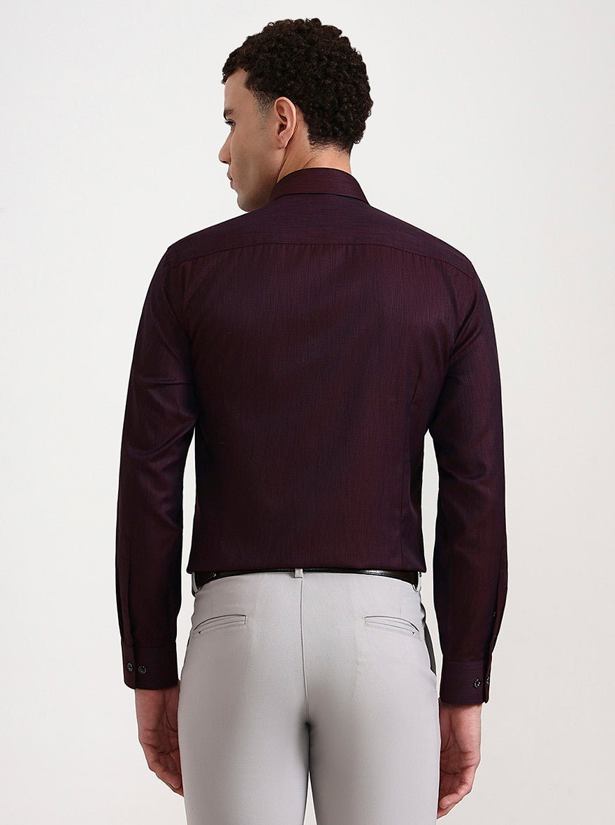 Maroon Solid Slim Fit Party Wear Shirt | Greenfibre