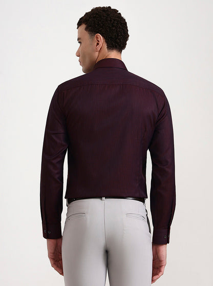 Maroon Solid Slim Fit Party Wear Shirt | Greenfibre