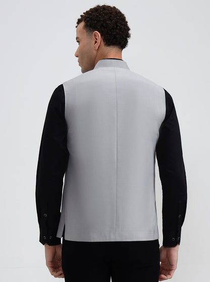 Light Grey Solid Regular Fit Modi Jacket | JadeBlue