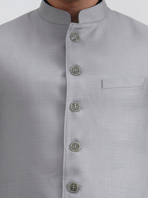 Light Grey Solid Regular Fit Modi Jacket | JadeBlue