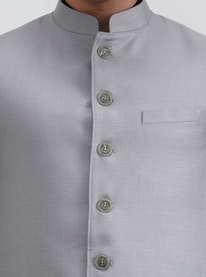 Light Grey Solid Regular Fit Modi Jacket | JadeBlue