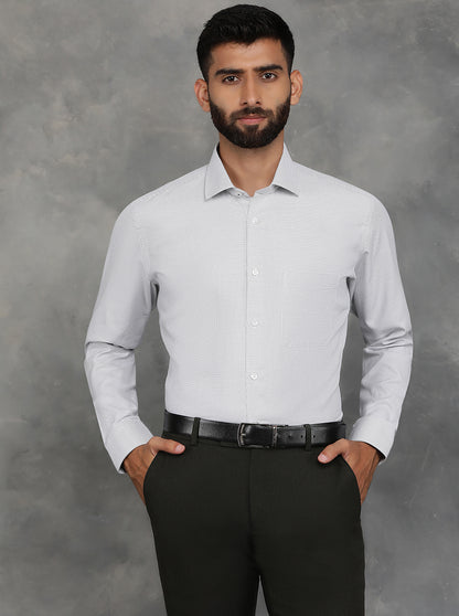 White Checked Slim Fit Formal Shirt | GreenFibre