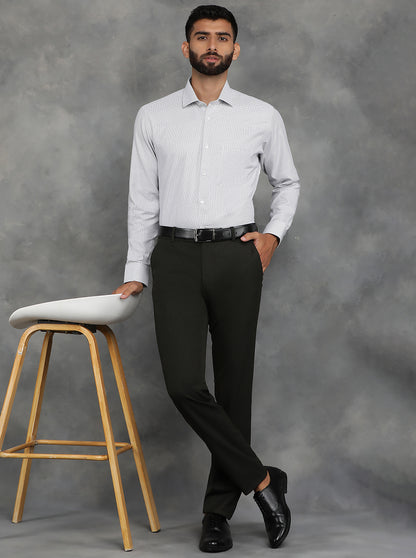 White Checked Slim Fit Formal Shirt | GreenFibre