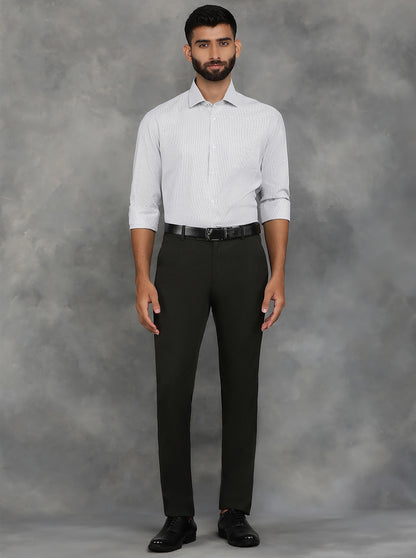 White Checked Slim Fit Formal Shirt | GreenFibre