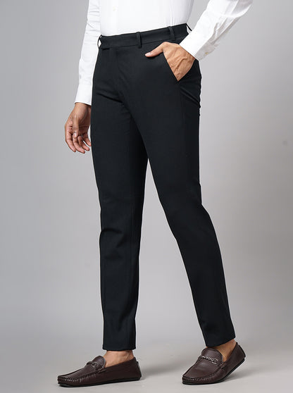 Green Solid Super Slim Fit Formal Trouser | JadeBlue Youth