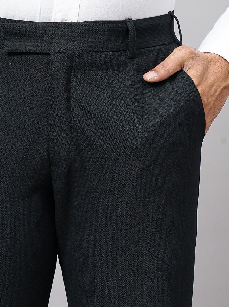 Green Solid Super Slim Fit Formal Trouser | JadeBlue Youth