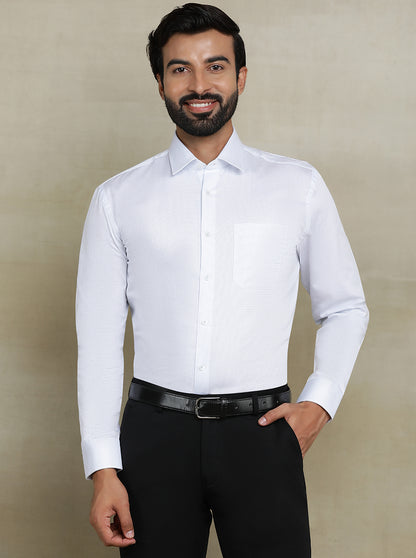 White Checked Regular Fit Formal Shirt | JadeBlue