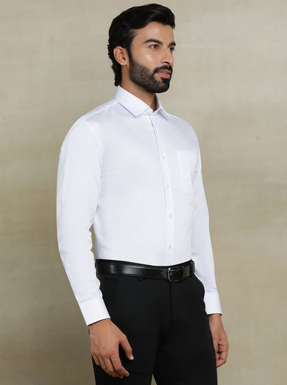 White Checked Regular Fit Formal Shirt | JadeBlue