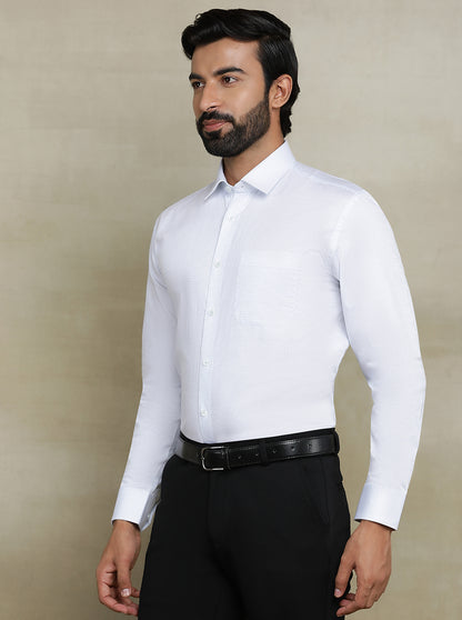 White Checked Regular Fit Formal Shirt | JadeBlue