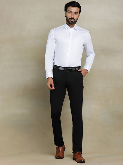White Checked Regular Fit Formal Shirt | JadeBlue