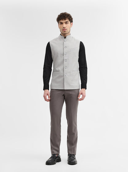 Grey Solid Regular Fit Modi Jacket | JadeBlue