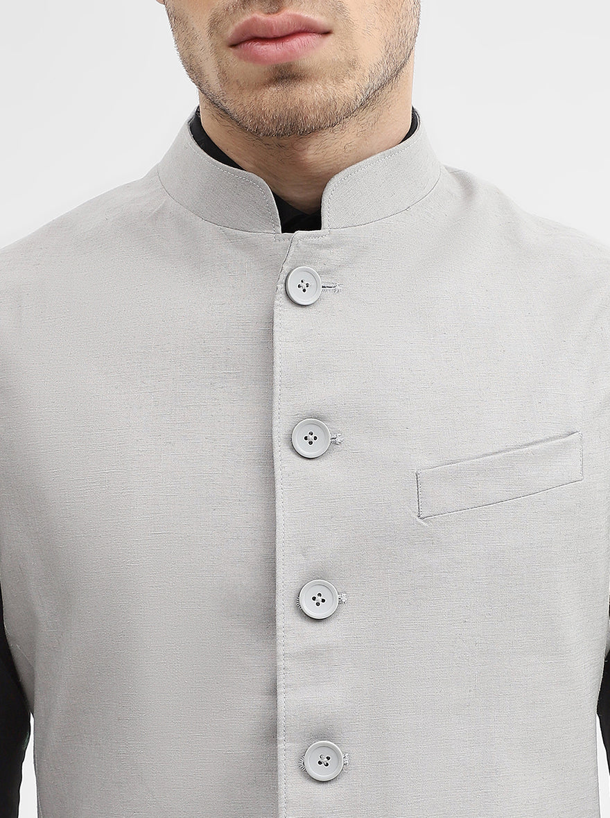 Grey Solid Regular Fit Modi Jacket | JadeBlue