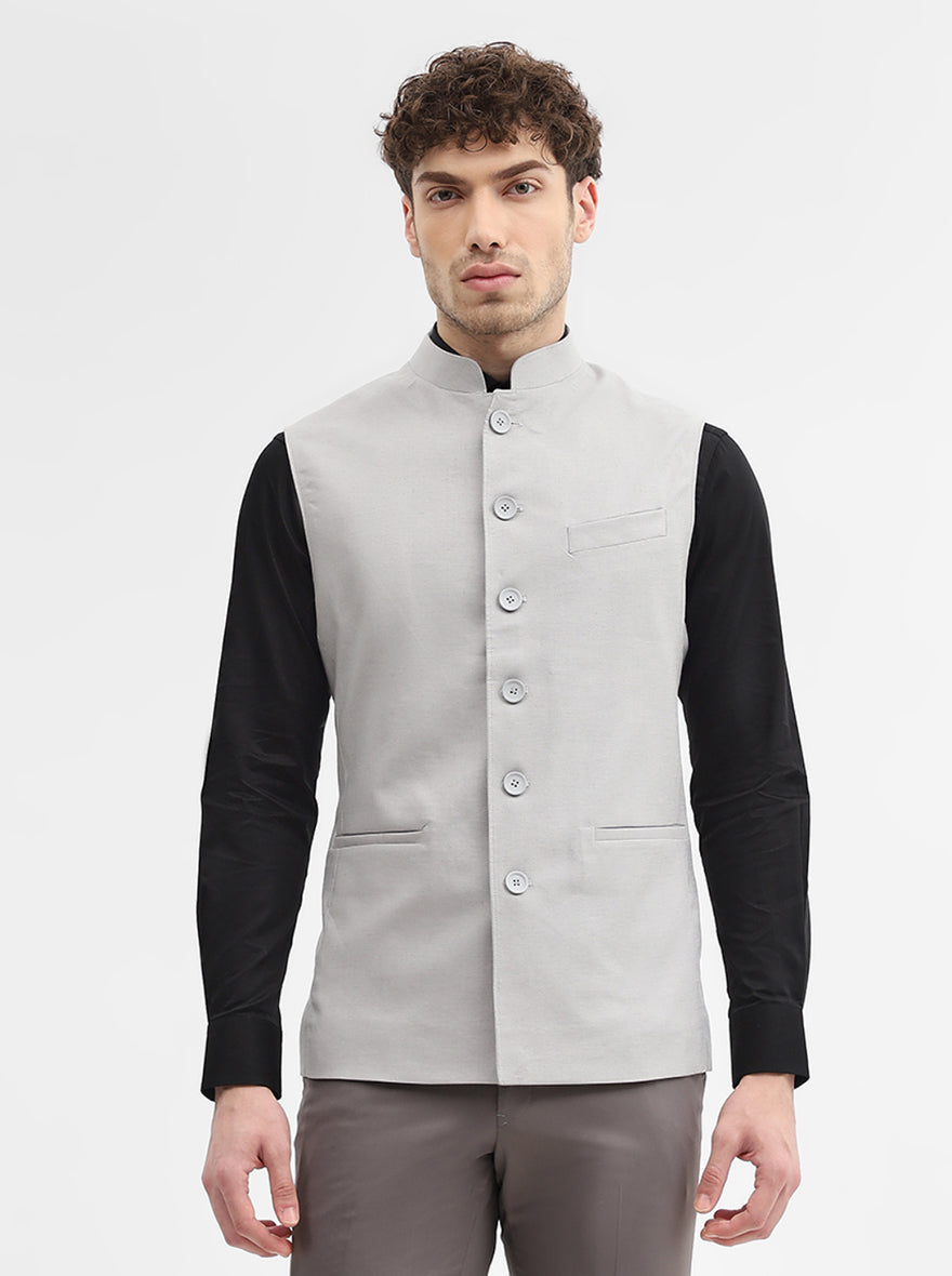 Grey Solid Regular Fit Modi Jacket | JadeBlue