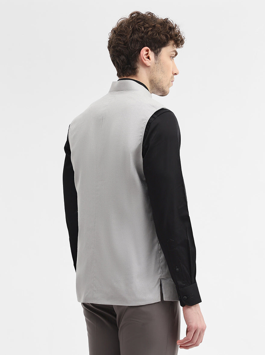 Grey Solid Regular Fit Modi Jacket | JadeBlue