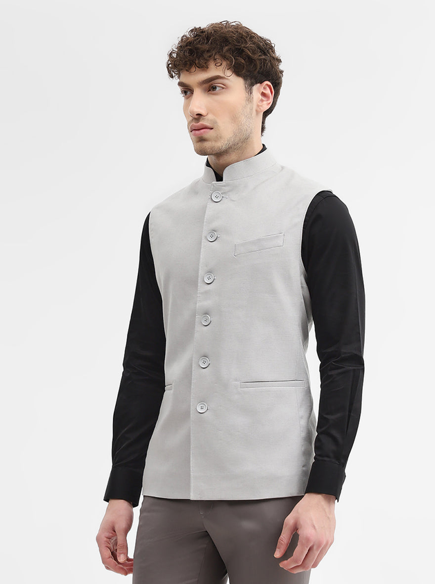 Grey Solid Regular Fit Modi Jacket | JadeBlue