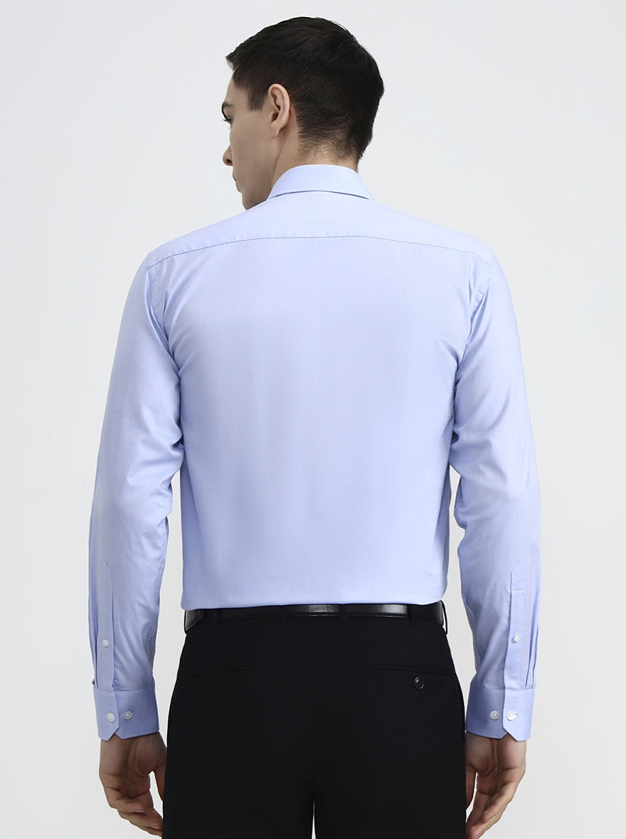 Raw Blue Solid Regular Fit Formal Shirt | JadeBlue