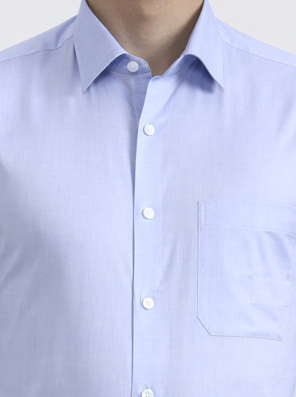 Raw Blue Solid Regular Fit Formal Shirt | JadeBlue