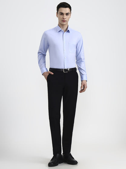 Raw Blue Solid Regular Fit Formal Shirt | JadeBlue