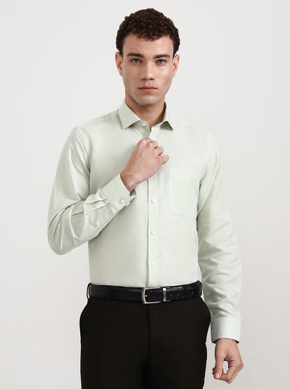 Pista Solid Regular Fit Formal Shirt | JadeBlue