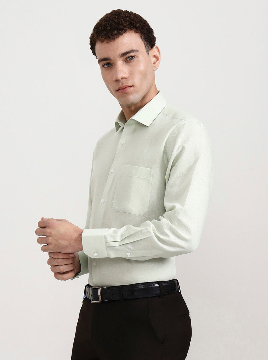 Pista Solid Regular Fit Formal Shirt | JadeBlue