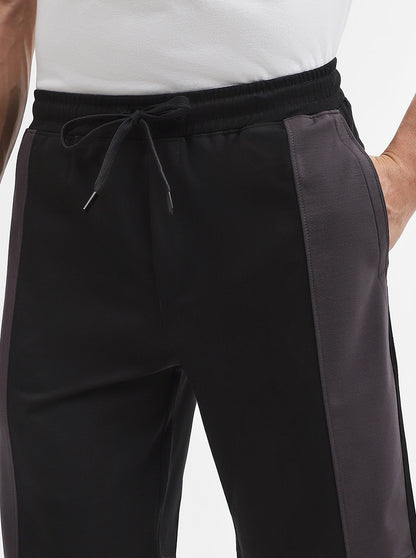 Black & Charcoal Striped Regular Fit Shorts | JadeBlue