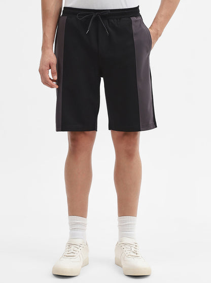 Black & Charcoal Striped Regular Fit Shorts | JadeBlue