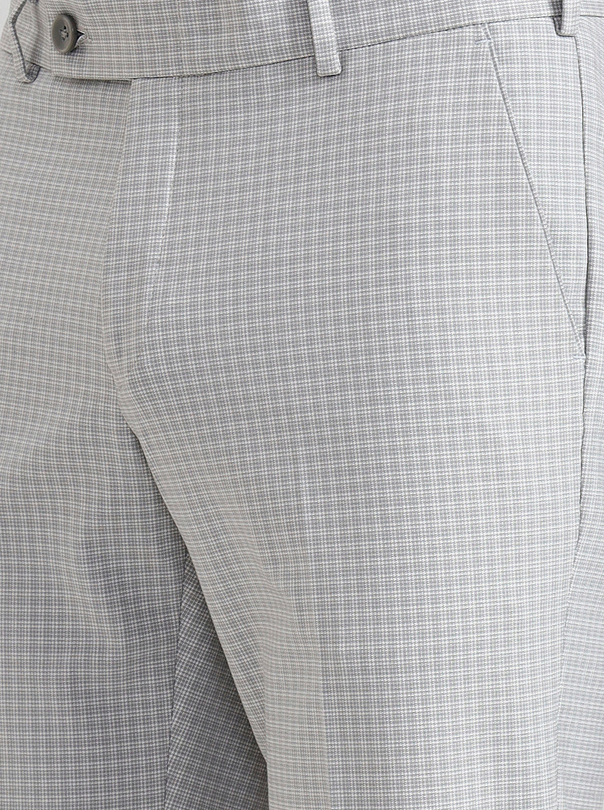 Blue & Maroon Checked Slim Fit Formal Trouser | JadeBlue Youth