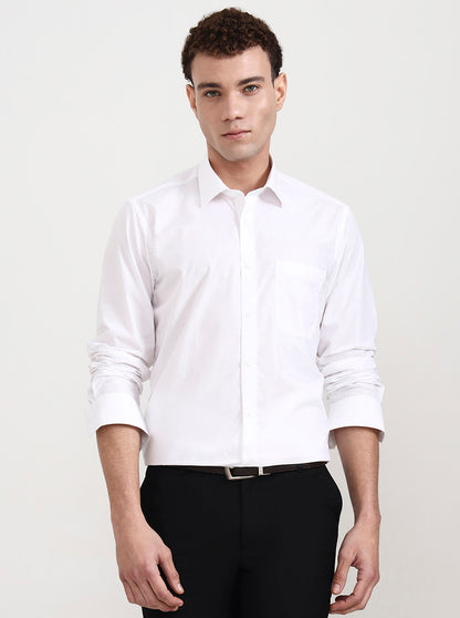 White Solid Regular Fit Formal Shirt | JadeBlue