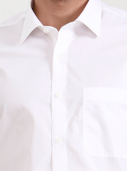 White Solid Regular Fit Formal Shirt | JadeBlue