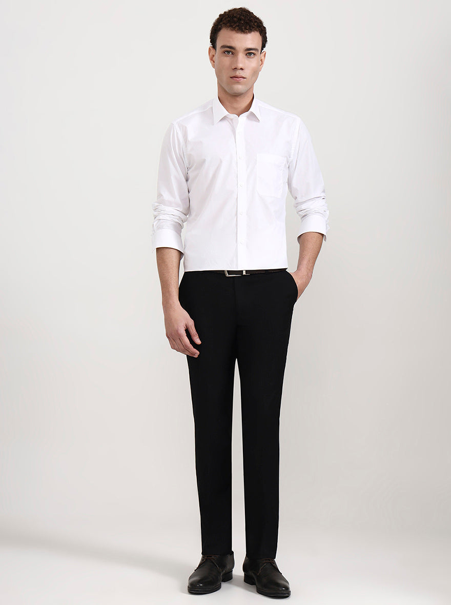 White Solid Regular Fit Formal Shirt | JadeBlue