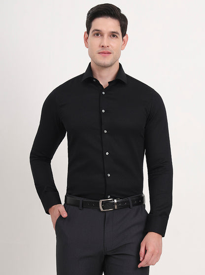Black Solid Slim Fit Party Wear Shirt | Wyre