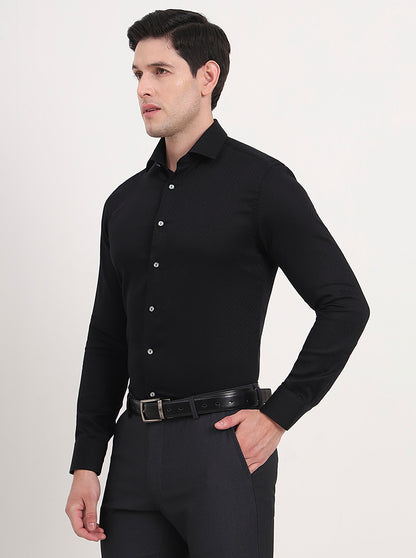 Black Solid Slim Fit Party Wear Shirt | Wyre