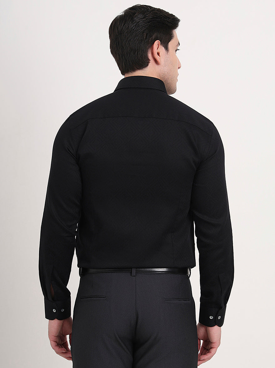 Black Solid Slim Fit Party Wear Shirt | Wyre