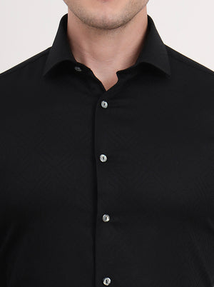 Black Solid Slim Fit Party Wear Shirt | Wyre