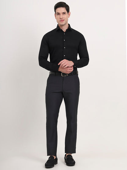 Black Solid Slim Fit Party Wear Shirt | Wyre