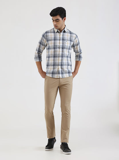 Camel Solid Super Slim Fit Casual Trouser | Greenfibre