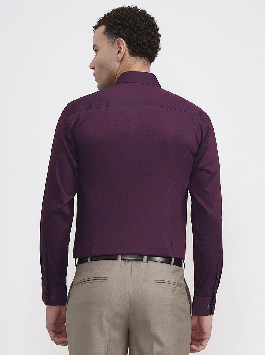 Purple Printed Slim Fit Party Wear Shirt | Greenfibre