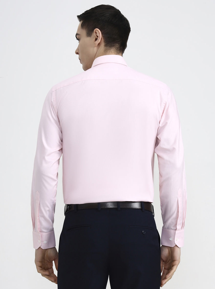 Light Pink Solid Regular Fit Formal Shirt | JadeBlue