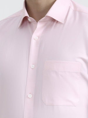Light Pink Solid Regular Fit Formal Shirt | JadeBlue