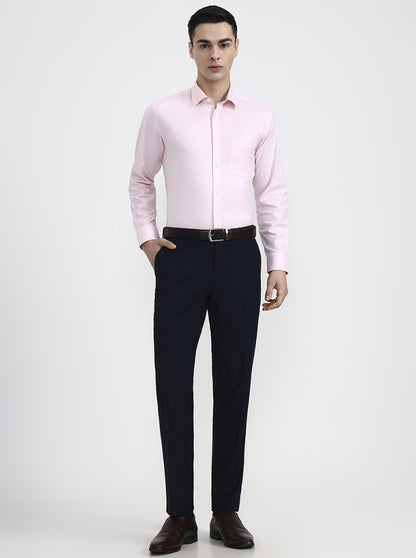 Light Pink Solid Regular Fit Formal Shirt | JadeBlue