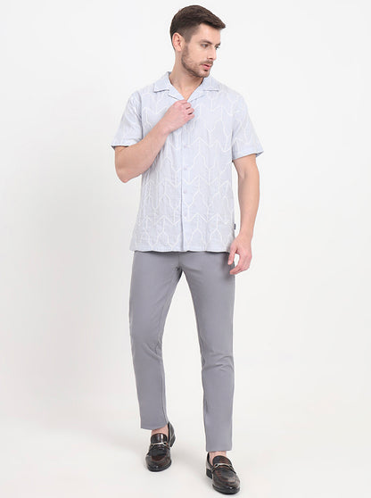 Philippine Grey Solid Slim Fit Casual Trouser | JadeBlue