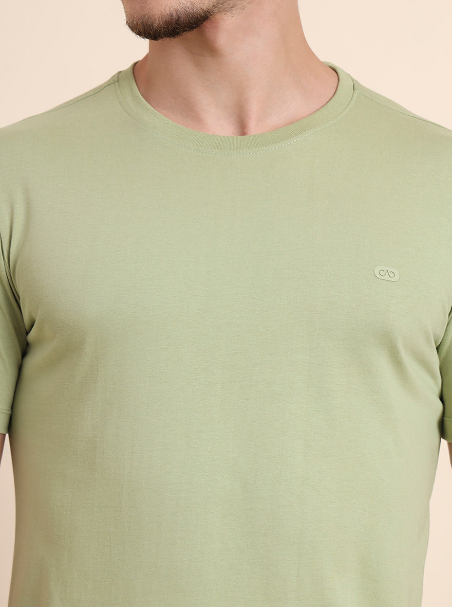 Pista Solid Slim Fit T-Shirt | JadeBlue