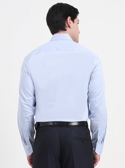 Sky Blue Solid Regular Fit Formal Shirt | JadeBlue