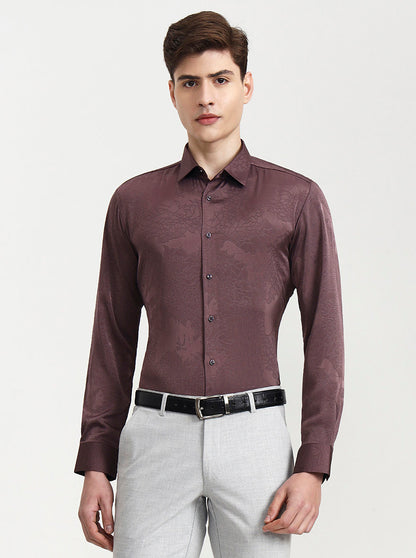 Dusty Pink Solid Slim Fit Party Wear Shirt | Wyre